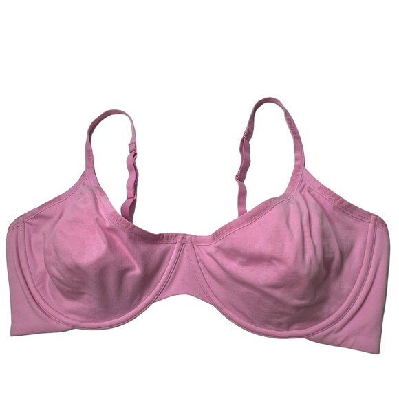 SKIMS Cotton Logo Demi Bra NEW Bubble Gum 44DD - Picture 2 of 12